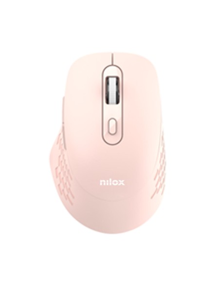 Nilox RATON DUAL WIRELESS 1600 DPI ROSA mouse Ufficio Bluetooth + USB Type-A Ottico