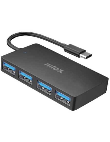 Nilox NXHUBUSC04 hub di interfaccia USB 3.2 Gen 1 (3.1 Gen 1) Type-A 5000 Mbit s Nero