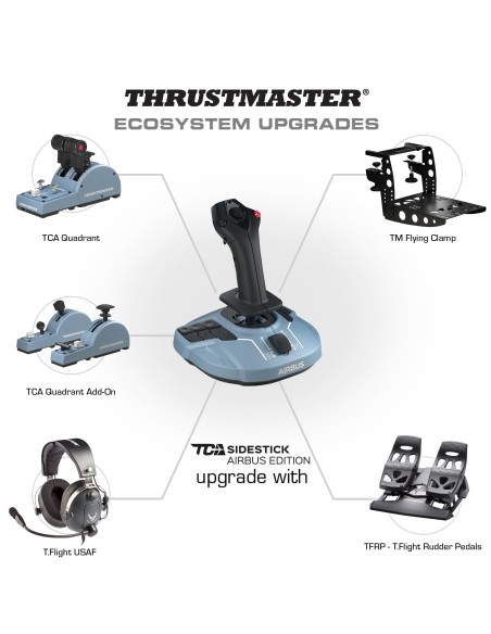 Thrustmaster TCA Quadrant Airbus Edition Nero, Blu Simulazione di Volo PC