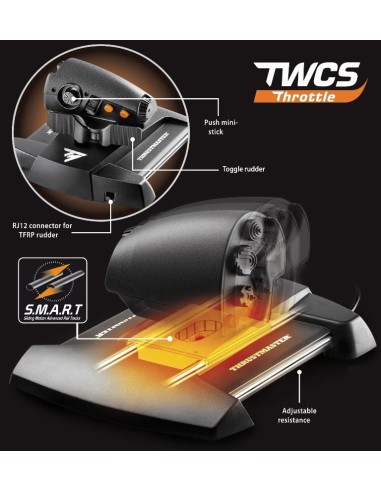Thrustmaster T-16000M FCS Flight Pack Nero USB Joystick Analogico Digitale MAC, PC