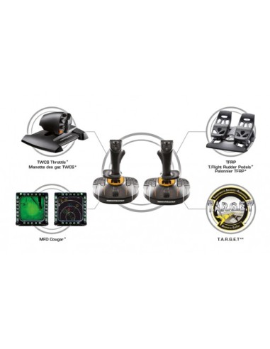 Thrustmaster T.16000M FCS SPACE SIM DUO Nero, Arancione USB Joystick Analogico Digitale PC