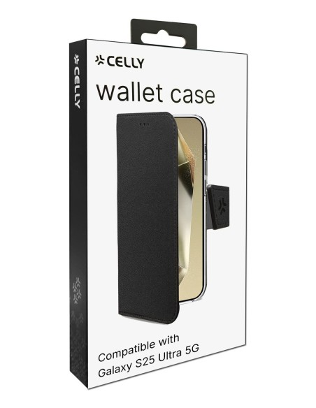 Celly WALLY custodia per cellulare 17,5 cm (6.9") Custodia a borsellino Nero