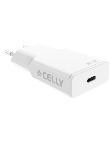 Celly SLIMTC1C25W Computer portatile, Smartphone, Tablet Bianco AC Ricarica rapida Interno