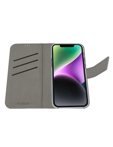 Celly WALLY custodia per cellulare 15,5 cm (6.1") Custodia a borsellino Nero