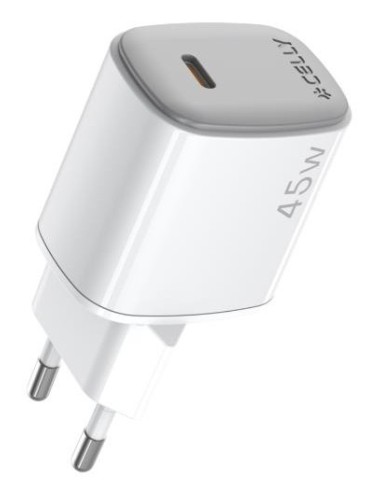 Celly UPTC1USBC45WCTC Caricabatterie per dispositivi mobili Smartphone, Tablet Bianco AC, USB Ricarica rapida Interno