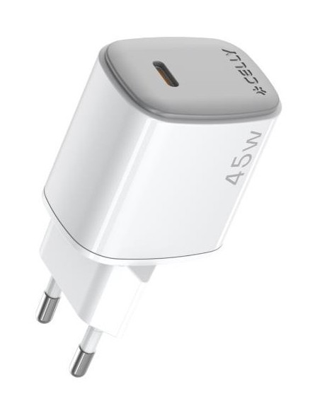 Celly UPTC1USBC45WCTC Caricabatterie per dispositivi mobili Smartphone, Tablet Bianco AC, USB Ricarica rapida Interno