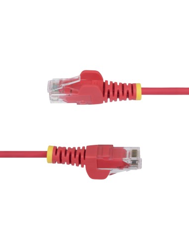 StarTech.com Cavo Ethernet CAT6 Rosso da 2,5m Patch UTP con Plug RJ45 Antigroviglio e Rilievi di Trazione, Cavo Lan Slim in