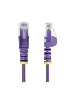 StarTech.com Cavo Ethernet CAT6 Viola da 2,5m Patch UTP con Plug RJ45 Antigroviglio e Rilievi di Trazione, Cavo Lan Slim in 2