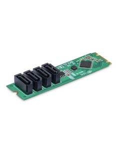 StarTech.com Scheda adattatore da M.2 a SATA a 4 porte, scheda di espansione da M.2 PCIe 3.0 a SATA HDD SSD, chipset ASM1064, 2
