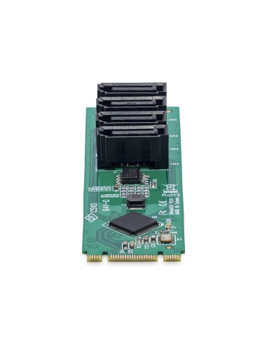 StarTech.com Scheda adattatore da M.2 a SATA a 4 porte, scheda di espansione da M.2 PCIe 3.0 a SATA HDD SSD, chipset ASM1064,