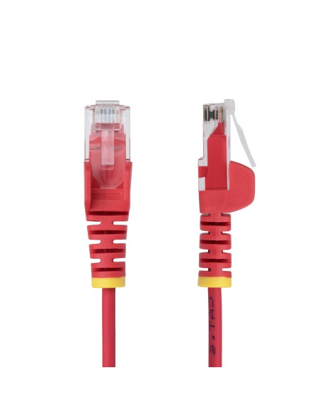 StarTech.com Cavo Ethernet CAT6 Rosso da 5m Patch UTP con Plug RJ45 Antigroviglio e Rilievi di Trazione, Cavo Lan Slim in Rame