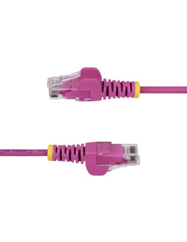 StarTech.com Cavo Ethernet CAT6 Rosa da 2,5m Patch UTP con Plug RJ45 Antigroviglio e Rilievi di Trazione, Cavo Lan Slim in Rame