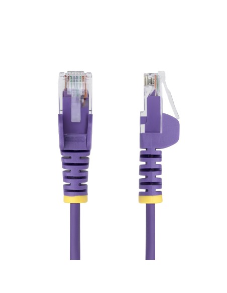 StarTech.com Cavo Ethernet CAT6 Viola da 10m Patch UTP con Plug RJ45 Antigroviglio e Rilievi di Trazione, Cavo Lan Slim in Rame