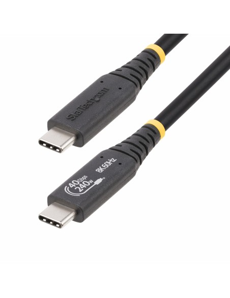 StarTech.com Cavo USB4 da 1m, cavo USB-C certificato USB-IF, 40 Gbps, 240W PD 3.1 EPR, 8K 60Hz, cavo di trasferimento dati USB