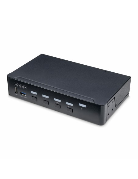 StarTech.com KVM switch DisplayPort a 4 porte, monitor singolo 4K 60Hz, 6 porte USB, commutazione con pulsanti e hotkey, DP