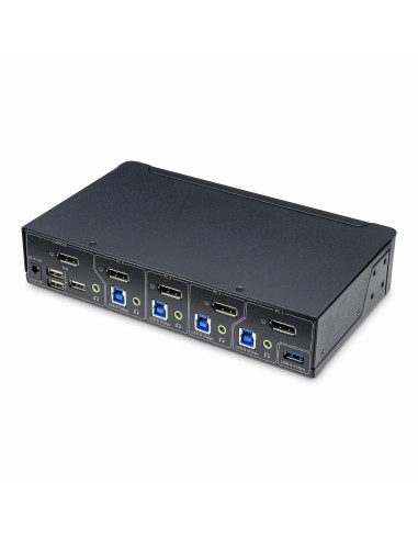 StarTech.com KVM switch DisplayPort a 4 porte, monitor singolo 4K 60Hz, 6 porte USB, commutazione con pulsanti e hotkey, DP