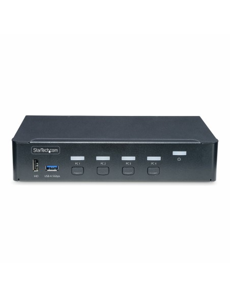 StarTech.com KVM switch DisplayPort a 4 porte, monitor singolo 4K 60Hz, 6 porte USB, commutazione con pulsanti e hotkey, DP