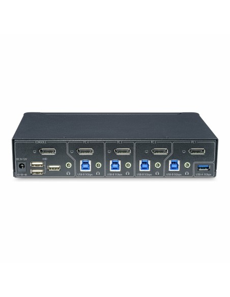 StarTech.com KVM switch DisplayPort a 4 porte, monitor singolo 4K 60Hz, 6 porte USB, commutazione con pulsanti e hotkey, DP