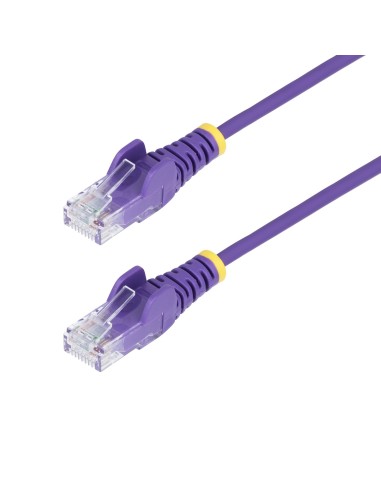 StarTech.com Cavo Ethernet CAT6 Viola da 15m Patch UTP con Plug RJ45 Antigroviglio e Rilievi di Trazione, Cavo Lan Slim in Rame