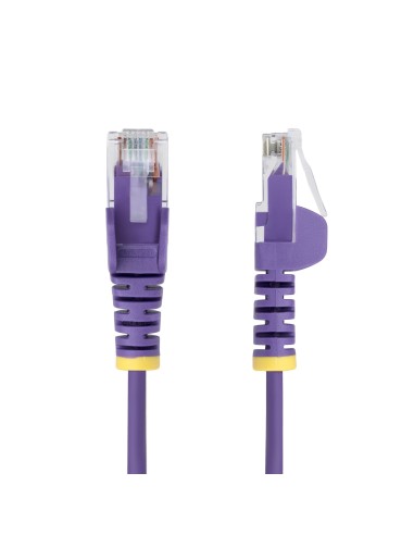 StarTech.com Cavo Ethernet CAT6 Viola da 15m Patch UTP con Plug RJ45 Antigroviglio e Rilievi di Trazione, Cavo Lan Slim in Rame