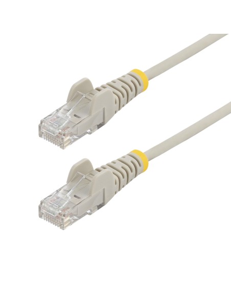 StarTech.com Cavo Ethernet CAT6 Grigio da 5m Patch UTP con Plug RJ45 Antigroviglio e Rilievi di Trazione, Cavo Lan Slim in Rame