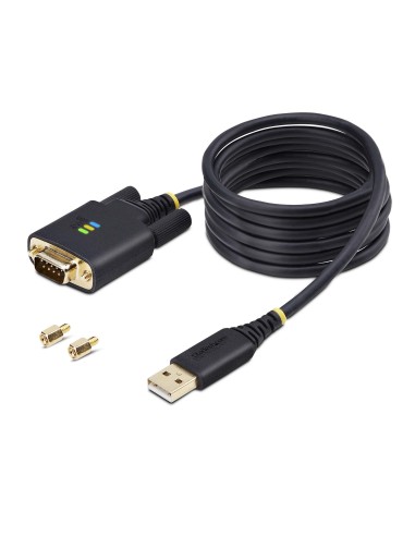 StarTech.com Cavo adattatore da USB a seriale da 2 m, ritenzione COM, viti dadi intercambiabili, da USB-A a DB9 RS232, IC FTDI,