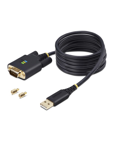 StarTech.com Cavo adattatore da USB a seriale da 2 m, ritenzione COM, viti dadi intercambiabili, da USB-A a DB9 RS232, IC FTDI,