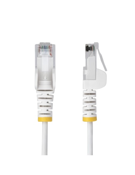 StarTech.com Cavo Ethernet CAT6 Bianco da 1m Patch UTP con Plug RJ45 Antigroviglio e Rilievi di Trazione, Cavo Lan Slim in Rame