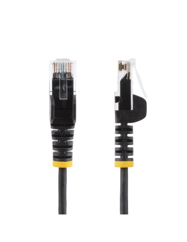 StarTech.com Cavo Ethernet CAT6 Nero da 7m Patch UTP con Plug RJ45 Antigroviglio e Rilievi di Trazione, Cavo Lan Slim in Rame