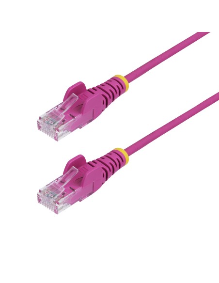 StarTech.com Cavo Ethernet CAT6 Pink da 50cm Patch UTP con Plug RJ45 Antigroviglio e Rilievi di Trazione, Cavo Lan Slim in Rame