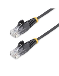 StarTech.com Cavo Ethernet CAT6 Nero da 15m Patch UTP con Plug RJ45 Antigroviglio e Rilievi di Trazione, Cavo Lan Slim in Rame