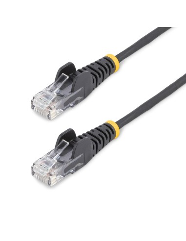 StarTech.com Cavo Ethernet CAT6 Nero da 15m Patch UTP con Plug RJ45 Antigroviglio e Rilievi di Trazione, Cavo Lan Slim in Rame