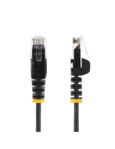 StarTech.com Cavo Ethernet CAT6 Nero da 15m Patch UTP con Plug RJ45 Antigroviglio e Rilievi di Trazione, Cavo Lan Slim in Rame 2