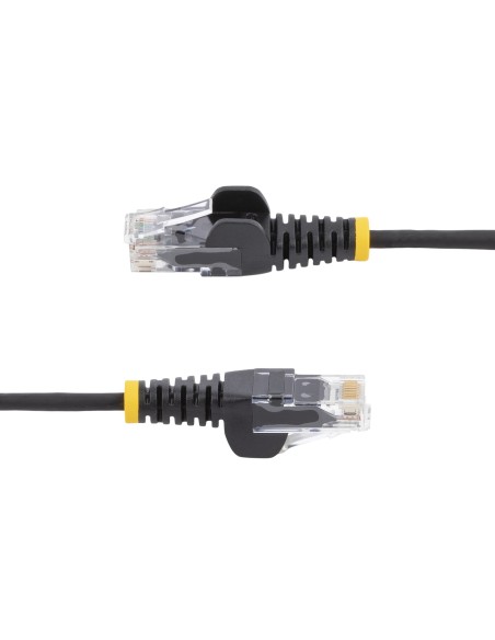 StarTech.com Cavo Ethernet CAT6 Nero da 10m Patch UTP con Plug RJ45 Antigroviglio e Rilievi di Trazione, Cavo Lan Slim in Rame