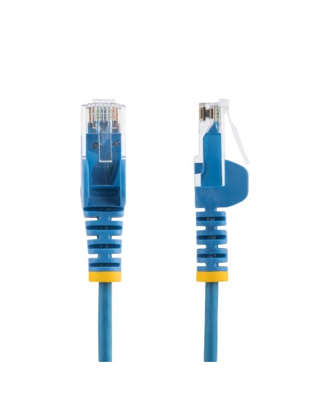 StarTech.com Cavo Ethernet CAT6 Blu da 15m Patch UTP con Plug RJ45 Antigroviglio e Rilievi di Trazione, Cavo Lan Slim in Rame