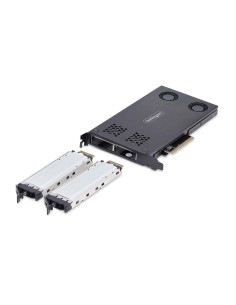 StarTech.com Adattatore SSD M.2 NVMe a PCIe x8 rack mobile a doppio alloggiamento rimovibile biforcazione necessaria 2