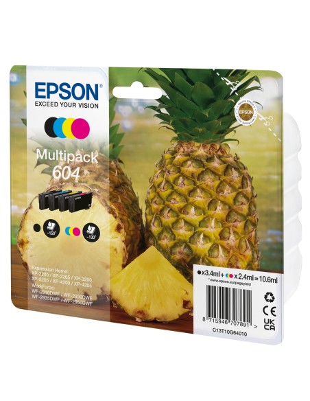 Epson 604 cartuccia d'inchiostro 4 pz Originale Resa standard Nero, Ciano, Magenta, Giallo