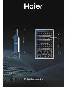 Haier Wine Bank 50 Serie 7 HWS42GDAU1 Cantinetta vino con compressore Libera installazione Nero 42 bottiglia bottiglie 2
