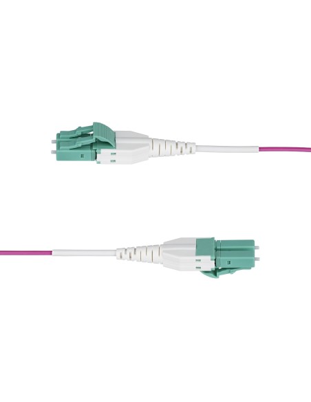StarTech.com Cavo in fibra ottica multimodale da 15m LC a LC (UPC) OM4 Viola Erica, 50 125 µm, 40G 100G, LOMMF VCSEL, cavo in