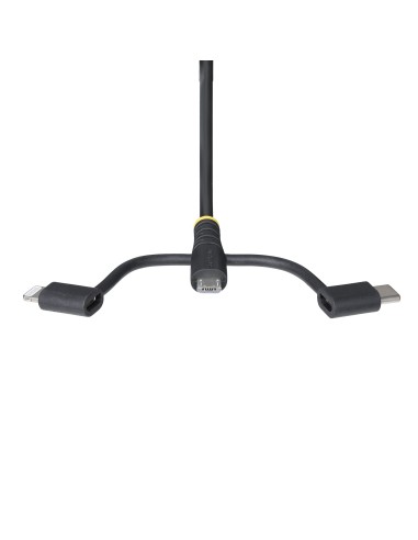 StarTech.com Cavo di Ricarica USB robusto da 1m, Da USB a Lightning Micro-USB Tipo-C, certificato Apple MFi, rivestimento in