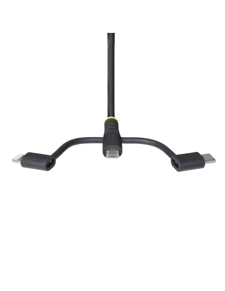 StarTech.com Cavo di Ricarica USB robusto da 1m, Da USB a Lightning Micro-USB Tipo-C, certificato Apple MFi, rivestimento in