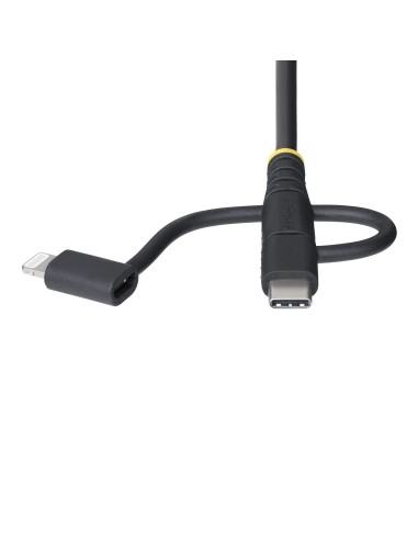 StarTech.com Cavo di Ricarica USB robusto da 1m, Da USB a Lightning Micro-USB Tipo-C, certificato Apple MFi, rivestimento in