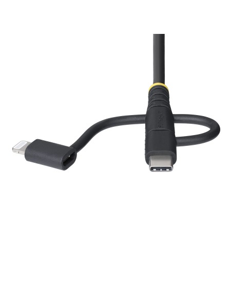 StarTech.com Cavo di Ricarica USB robusto da 1m, Da USB a Lightning Micro-USB Tipo-C, certificato Apple MFi, rivestimento in