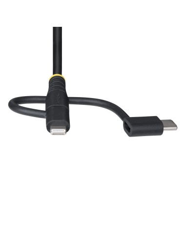 StarTech.com Cavo di Ricarica USB robusto da 1m, Da USB a Lightning Micro-USB Tipo-C, certificato Apple MFi, rivestimento in
