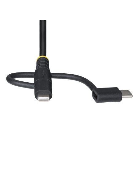 StarTech.com Cavo di Ricarica USB robusto da 1m, Da USB a Lightning Micro-USB Tipo-C, certificato Apple MFi, rivestimento in