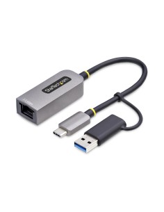 StarTech.com Adattatore Ethernet USB C, Convertitore di Rete NIC NBASE-T 2.5 1GbE da USB Type-C 3.0 a RJ45 con Adattatore USB-A