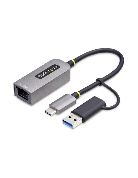 StarTech.com Adattatore Ethernet USB C, Convertitore di Rete NIC NBASE-T 2.5 1GbE da USB Type-C 3.0 a RJ45 con Adattatore USB-A