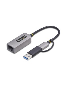 StarTech.com Adattatore Ethernet USB C, Convertitore di Rete NIC NBASE-T 2.5 1GbE da USB Type-C 3.0 a RJ45 con Adattatore USB-A 2