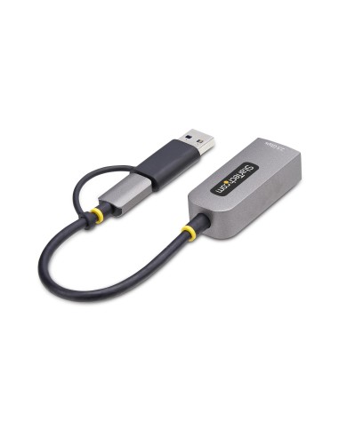 StarTech.com Adattatore Ethernet USB C, Convertitore di Rete NIC NBASE-T 2.5 1GbE da USB Type-C 3.0 a RJ45 con Adattatore USB-A