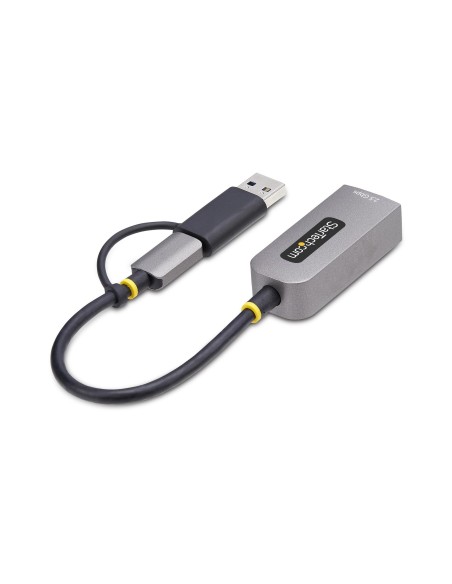 StarTech.com Adattatore Ethernet USB C, Convertitore di Rete NIC NBASE-T 2.5 1GbE da USB Type-C 3.0 a RJ45 con Adattatore USB-A